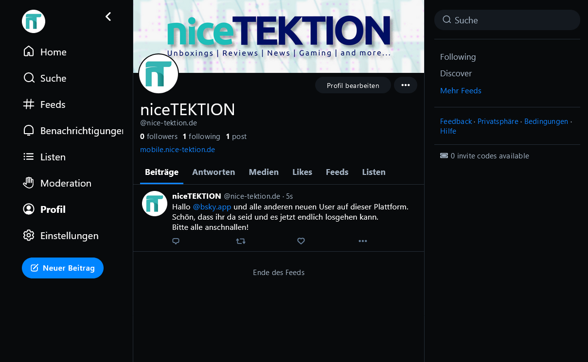 Screenshot niceTEKTION auf Bluesky