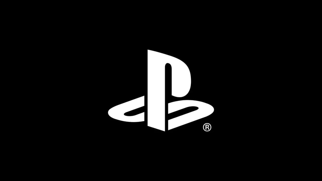 Weißes PlayStation-PS-Logo auf schwarzem Hintergrund – offizielles Branding von Sony Interactive Entertainment