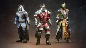 Drei Guardian-Klassen in der Arthurian-Legend-Rüstung aus Destiny 2: Monument of Triumph